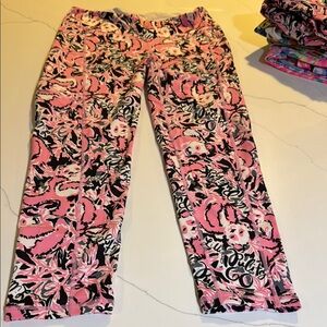 Lilly Pulitzer Pink and Black Patterned Pants
